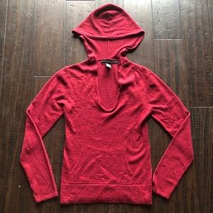 RAMPAGE soft red Angora sweater with hood